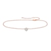 Thumbnail Image 0 of Previously Owned - 1/20 CT. T.W. Diamond Heart Dangle Anklet in 10K Rose Gold - 10"