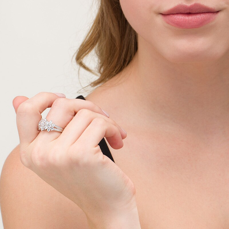 Main Image 2 of Previously Owned - 2 CT. T.W. Composite Diamond Pyramid Ring in 10K White Gold