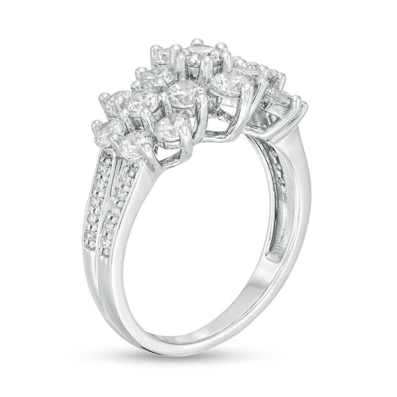 Main Image 3 of Previously Owned - 2 CT. T.W. Composite Diamond Pyramid Ring in 10K White Gold