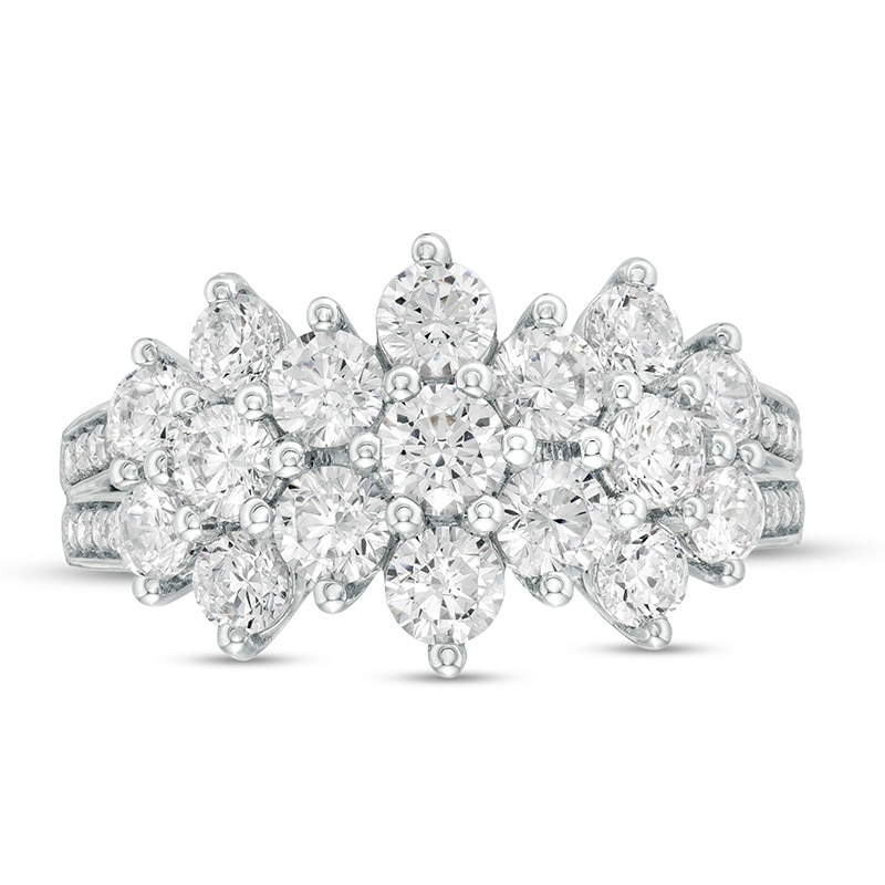 Main Image 4 of Previously Owned - 2 CT. T.W. Composite Diamond Pyramid Ring in 10K White Gold