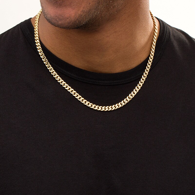 Main Image 3 of Previously Owned - Made in Italy 6.2mm Cuban Curb Chain Necklace in Hollow 10K Gold - 20"