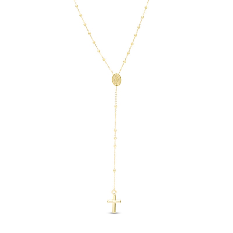 Main Image 1 of Previously Owned - Ladies' Beaded Rosary Necklace in 10K Gold - 18"