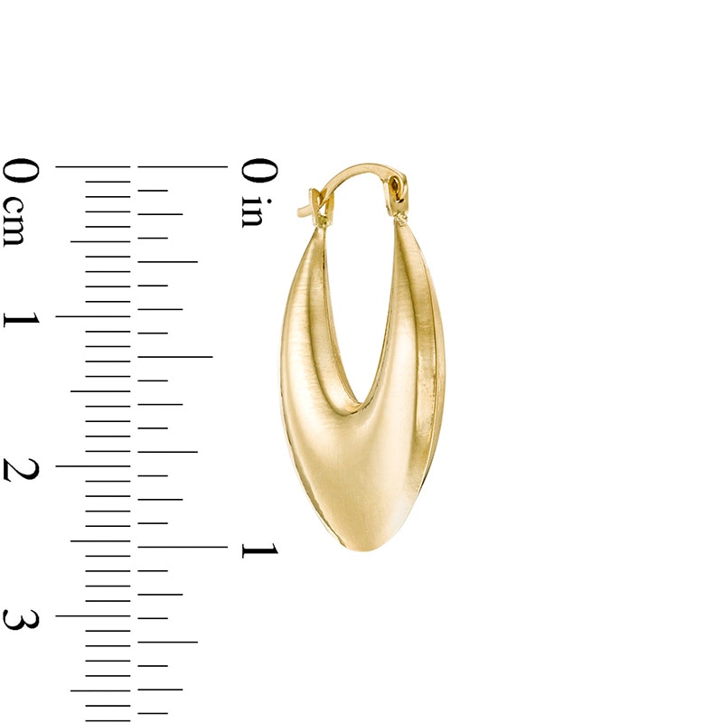 Main Image 3 of Previously Owned - 16.0mm Graduated Oval Hoop Earrings in 14K Gold