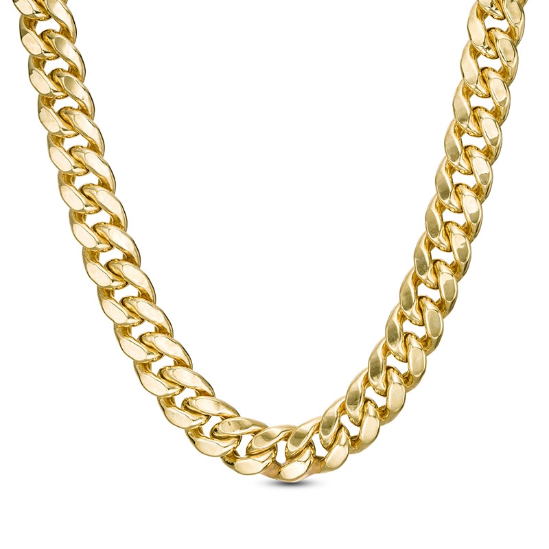 Main Image 1 of Previously Owned - 10.7mm Cuban Curb Chain Necklace in Hollow 10K Gold - 24"