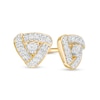 Thumbnail Image 1 of Previously Owned - Men's 1/15 CT. T.W. Diamond Swirl Frame Triangle Stud Earrings in 10K Gold