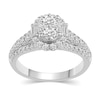 Thumbnail Image 1 of Previously Owned - 1 CT. T.W. Composite Baguette and Round Diamond Frame Engagement Ring in 14K White Gold