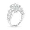 Thumbnail Image 2 of Previously Owned - 1 CT. T.W. Oval-Shaped Multi-Diamond Frame Curb Chain Shank Ring in 10K White Gold