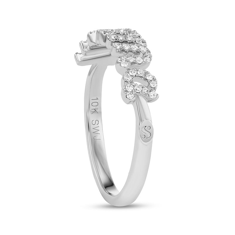 Main Image 4 of Previously Owned - Serena Williams jewelry 1/6 CT. T.W. Diamond "Mama" Ring in 10K White Gold