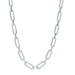 Previously Owned - The Kindred Links from Vera Wang Love Collection 1/4 CT. T.W. Diamond Necklace in Sterling Silver