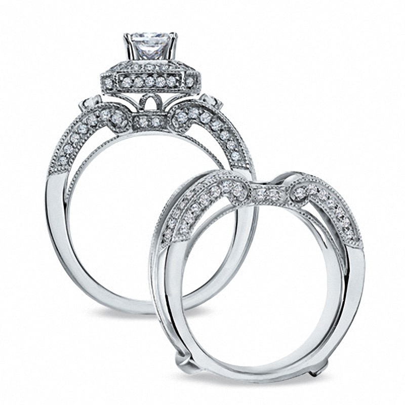 Main Image 3 of Previously Owned - 1-5/8 CT. T.W. Diamond Frame Multi-Row Ring in 14K White Gold