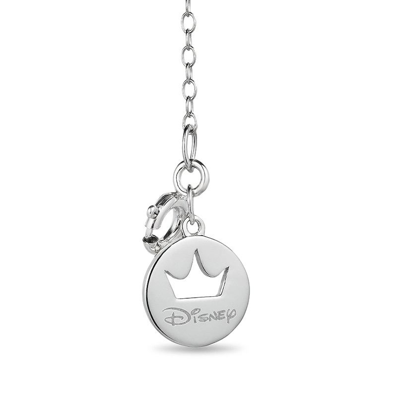 Main Image 2 of Previously Owned - Enchanted Disney Belle Diamond Accent Rose in Dome Pendant in Sterling Silver and 10K Rose Gold - 24"