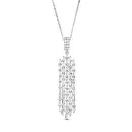 Previously Owned - Marilyn Monroe™ Collection 1/2 CT. T.W. Diamond Tassel Dangle Pendant in 10K White Gold