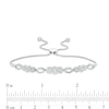 Thumbnail Image 3 of Previously Owned - 3/8 CT. T.W. Composite Diamond Three Stone and Marquise Bolo Bracelet in 10K White Gold - 10.9"