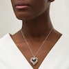 Thumbnail Image 2 of Previously Owned - 2 CT. T.W. Diamond Double Row Ribbon Heart Pendant in 10K White Gold