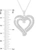 Thumbnail Image 3 of Previously Owned - 2 CT. T.W. Diamond Double Row Ribbon Heart Pendant in 10K White Gold