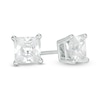 Thumbnail Image 1 of Previously Owned - 1 CT. T.W. Princess-Cut Diamond Solitaire Stud Earrings in 14K White Gold