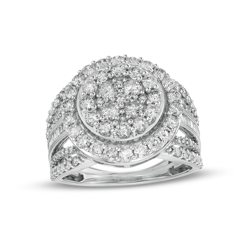 Main Image 1 of Previously Owned - 2 CT. T.W. Composite Diamond Split Shank Ring in 10K White Gold