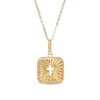 Thumbnail Image 1 of Previously Owned - Cut-Out Cross Diamond-Cut Sunburst Square Medallion Pendant in 10K Gold
