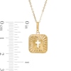Thumbnail Image 3 of Previously Owned - Cut-Out Cross Diamond-Cut Sunburst Square Medallion Pendant in 10K Gold