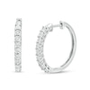 Thumbnail Image 0 of Previously Owned - 1/10 CT. T.W. Diamond Hoop Earrings in Sterling Silver