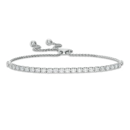 Previously Owned - 1 CT. T.W. Lab-Grown Diamond Tennis Bolo Bracelet in 14K White Gold (F/SI2) - 9.0"