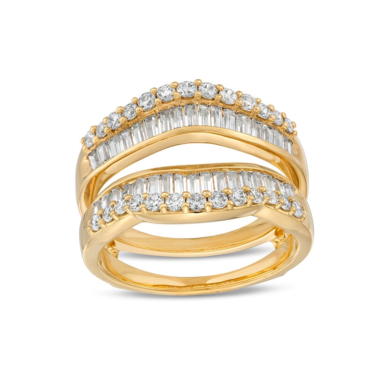Main Image 1 of Previously Owned - 1 CT. T.W. Baguette and Round Diamond Edge Enhancer in 14K Gold