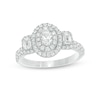 Thumbnail Image 1 of Previously Owned - Vera Wang Love Collection 1-1/4 CT. T.W. Oval Diamond Three Stone Engagement Ring in 14K White Gold