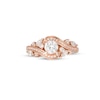 Thumbnail Image 4 of Previously Owned - Adrianna Papell 1-1/8 CT. T.W. Diamond Bypass Frame Leaf-Shank Engagement Ring in 14K Rose Gold (F/I1)