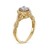Thumbnail Image 3 of Previously Owned - 1/2 CT. T.W. Oval Multi-Diamond Frame Twist Shank Engagement Ring in 10K Gold