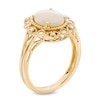 Thumbnail Image 2 of Previously Owned - Oval Opal and Diamond Accent Vintage-Style Frame Ring in 10K Gold