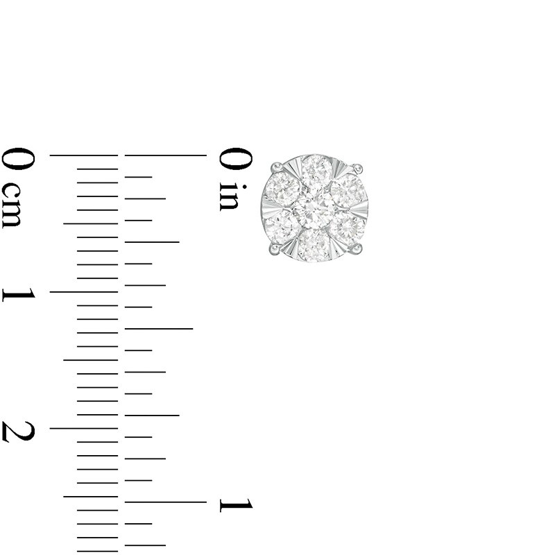 Previously Owned - 1 CT. T.W. Composite Diamond Stud Earrings in 10K White Gold