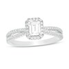 Thumbnail Image 1 of Previously Owned - 3/4 CT. T.W. Emerald-Cut Frame Split Shank Engagement Ring in 14K White Gold (I/I1)
