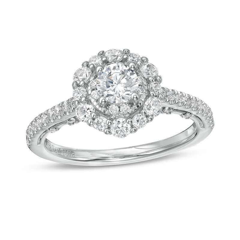 Main Image 1 of Previously Owned - Vera Wang Love Collection 1 CT. T.W. Diamond Frame Engagement Ring in 14K White Gold