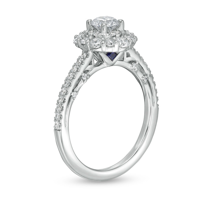 Main Image 3 of Previously Owned - Vera Wang Love Collection 1 CT. T.W. Diamond Frame Engagement Ring in 14K White Gold