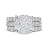 Thumbnail Image 4 of Previously Owned - 4 CT. T.W. Multi-Diamond Vintage-Style Three Piece Bridal Set in 14K White Gold