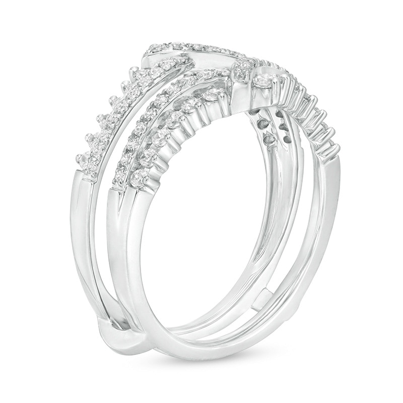 Main Image 2 of Previously Owned - 3/4 CT. T.W. Diamond Chevron Solitaire Enhancer in 14K White Gold