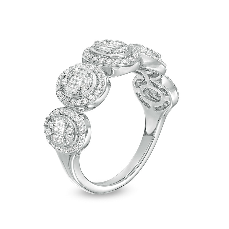 Main Image 2 of Previously Owned - Marilyn Monroe™ Collection 5/8 CT. T.W. Oval-Shaped Multi-Diamond Frame Ring in 10K White Gold