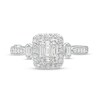 Thumbnail Image 3 of Previously Owned - Marilyn Monroe™ Collection 1/2 CT. T.W. Emerald-Shaped Multi-Diamond Frame Ring in 14K White Gold