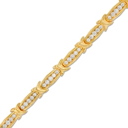 Previously Owned - 2 CT. T.W. Diamond "X" Bracelet in 10K Gold