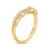 Thumbnail Image 3 of Previously Owned - 1/2 CT. T.W. Diamond Crown Contour Double Row Anniversary Band in 14K Gold