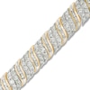Thumbnail Image 1 of Previously Owned - 10 CT. T.W. Baguette and Round Diamond Wave Bracelet in 10K Gold