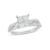 Thumbnail Image 1 of Previously Owned - 1 CT. T.W. Princess-Cut Quad Diamond Twist Shank Engagement Ring in 14K White Gold
