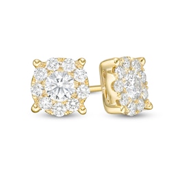 Previously Owned - 1 CT. T.W. Diamond Frame Stud Earrings in 14K Gold