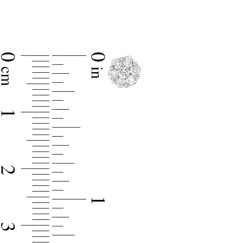Main Image 2 of Previously Owned - 1/2 CT. T.W. Diamond Flower Earrings in 14K Gold