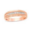 Thumbnail Image 1 of Previously Owned - Men's 1/10 CT. T.W. Diamond Milgrain Wedding Band in 10K Rose Gold