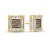 Thumbnail Image 1 of Previously Owned - Men's 1/4 CT. T.W. Square Composite Champagne and White Diamond Frame Stud Earrings in 10K Gold