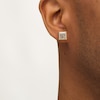 Thumbnail Image 2 of Previously Owned - Men's 1/4 CT. T.W. Square Composite Champagne and White Diamond Frame Stud Earrings in 10K Gold