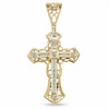 Thumbnail Image 1 of Previously Owned - 1/2 CT. T.W. Diamond Lattice Cross Necklace Charm in 10K Gold