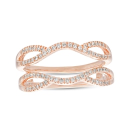 Previously Owned - 1/4 CT. T.W. Diamond Twist Contour Solitaire Enhancer in 14K Rose Gold