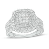 Thumbnail Image 1 of Previously Owned - 1 CT. T.W. Princess-Cut Multi-Diamond Cushion Frame Triple Row Engagement Ring in 10K White Gold